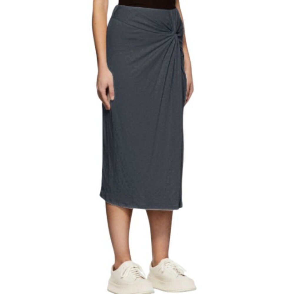 MaxMara Leisure charcoal Fanale gathered twist midi skirt size 30